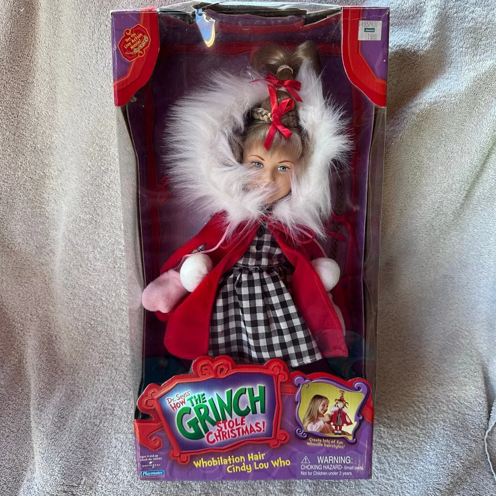 NIB VTG 2000 Playmates Dr Seuss The Grinch Whobilation Hair Cindy Lou Who Doll - Picture 1 of 15